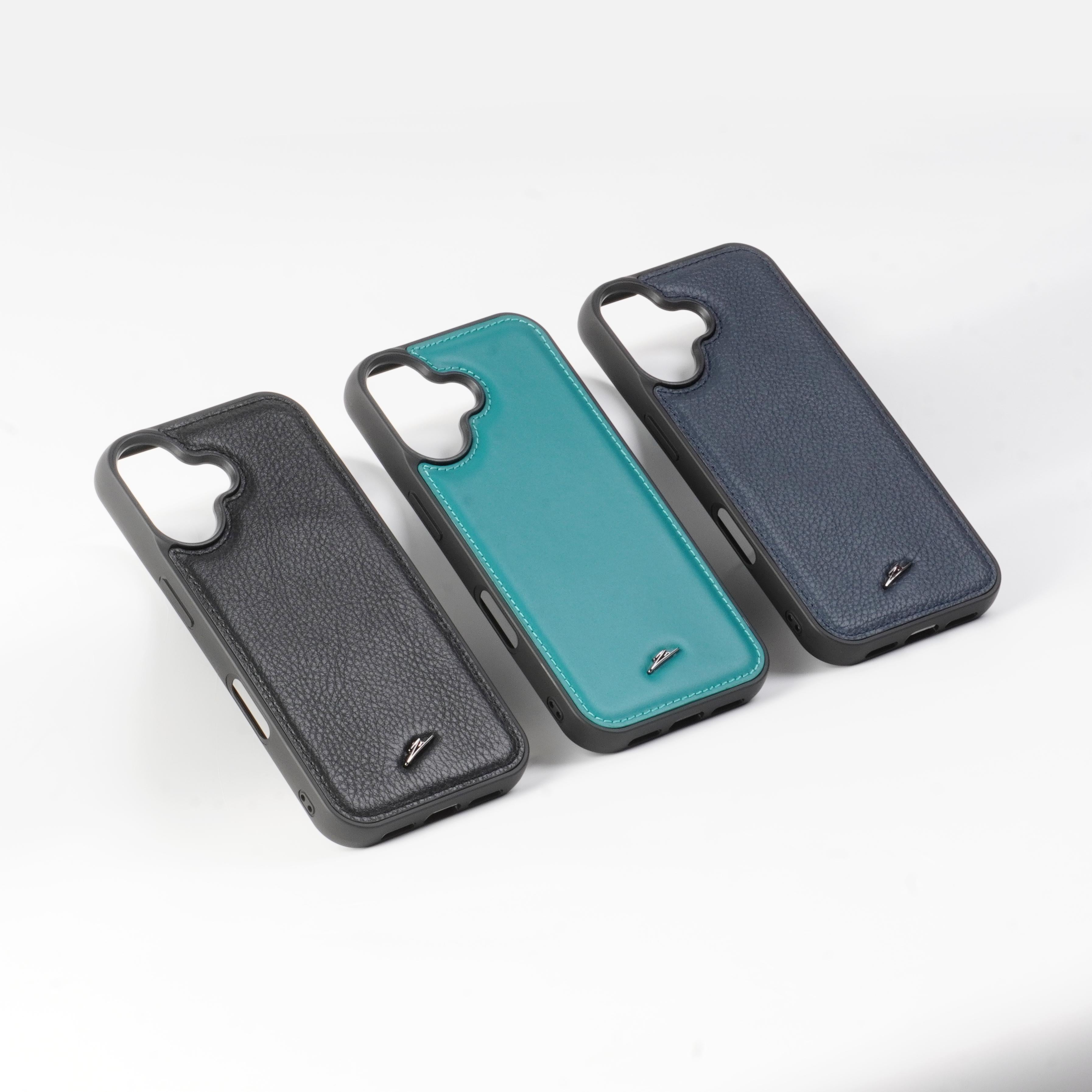 iPhone 16 Series Leather Case with MagSafe (Plain Teal)