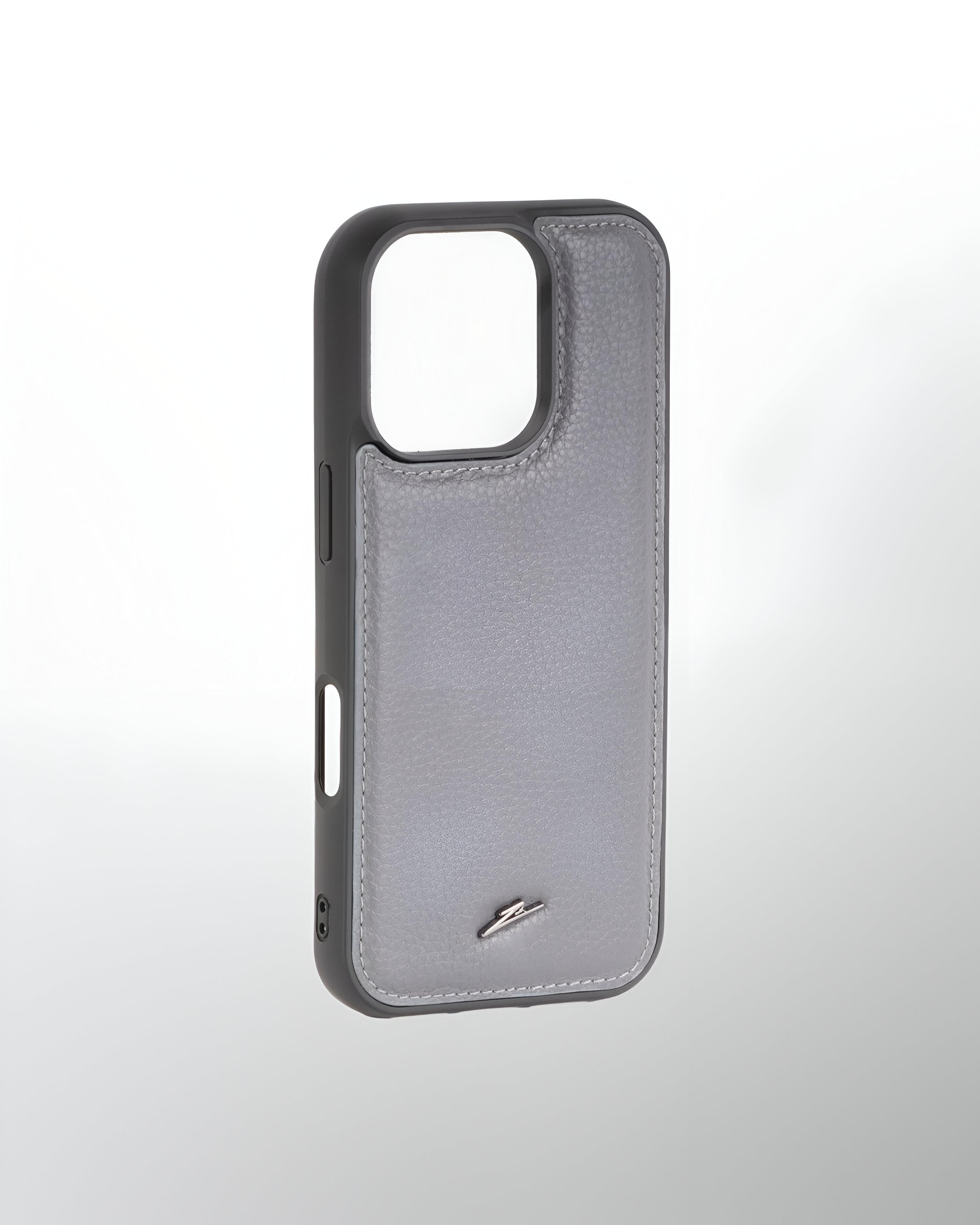 iPhone 16 Series Leather Case with MagSafe (Plain Grey)