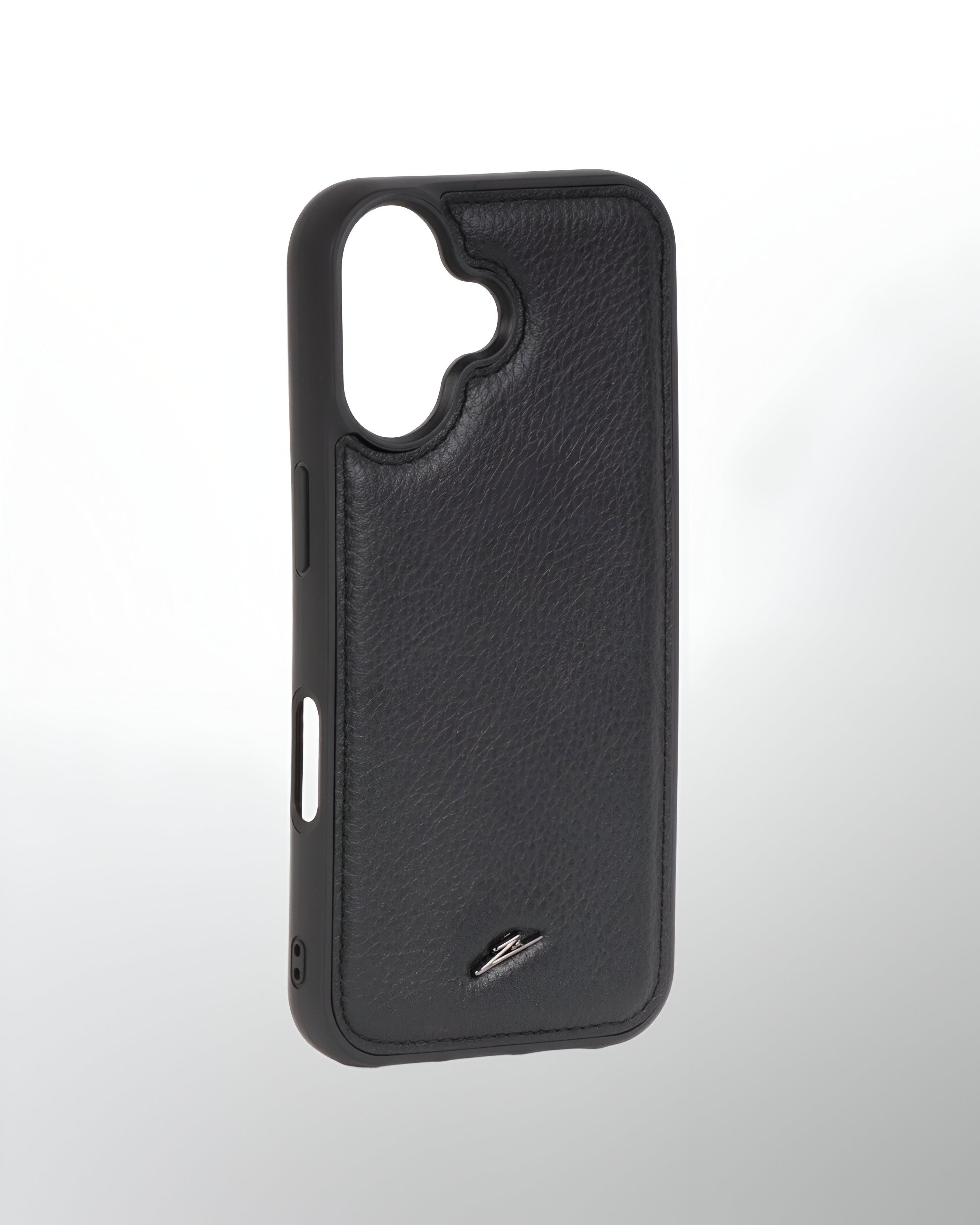 iPhone 16 Series Leather Case with MagSafe (Plain Black)